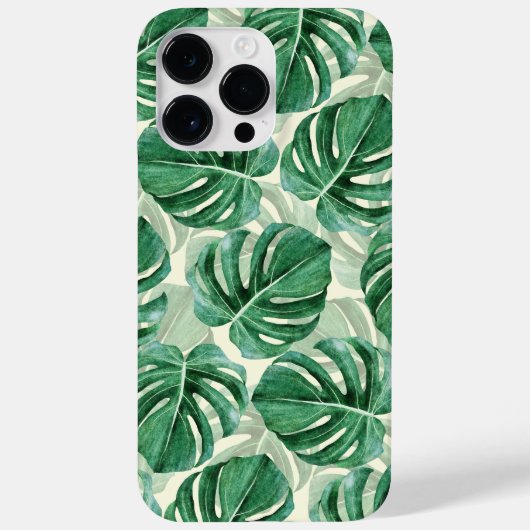Aquamarine grüne Monstera-Blätter Case-Mate iPhone Hülle (Rückseite)
