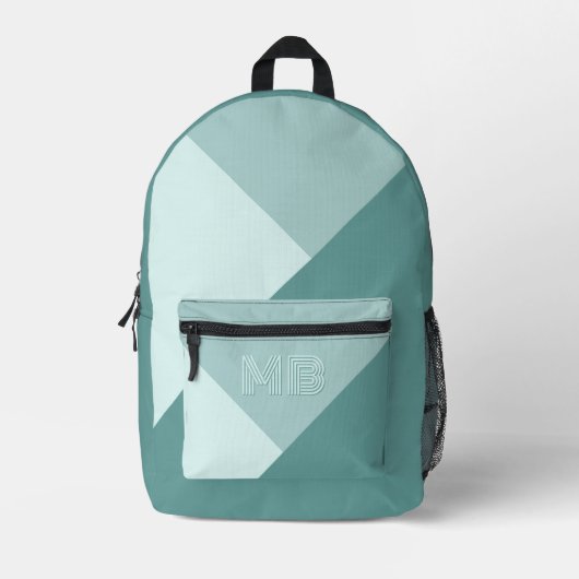 Aquamarine Grüne Pastel Seafoam Seaglass Minze Bedruckter Rucksack (Vorderseite)