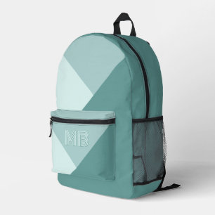 Aquamarine Grüne Pastel Seafoam Seaglass Minze Bedruckter Rucksack