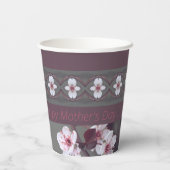 Aquamarine grüne Pflaume und rosa Pappbecher (Rückseite)