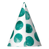 Aquamarine grüne Polka Dots Muster Wasserfarbe Abs Partyhütchen (Rückseite)