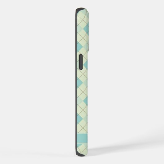 Aquamarine grüne Raute in leicht weichfähigem Past iPhone Hülle (Rechte Seite)