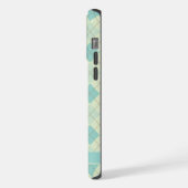 Aquamarine grüne Raute in leicht weichfähigem Past iPhone Hülle (Linke Seite)