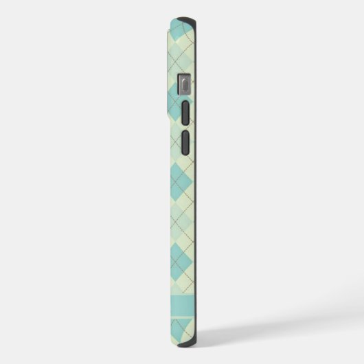Aquamarine grüne Raute in leicht weichfähigem Past iPhone Hülle (Linke Seite)