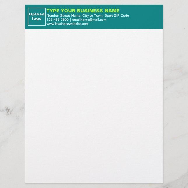 Aquamarine grüne Rubrik der Geschäftsbriefe Briefbogen (Vorderseite)