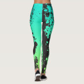 Aquamarine/grüne Schädel-Leggings Leggings (Rückseite)