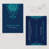 Aquamarine grüne Spitze im dunkelblauen Hintergrun Visitenkarte (Vorne/Hinten)