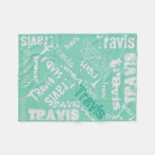 Aquamarine, grüne und blassgraue Blanket Fleecedecke (Vorderseite (Horizontal))