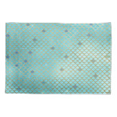 Aquamarine grüne und Lila Mermaid-Skala Mit Monogr Kissenbezug (Rückseite)