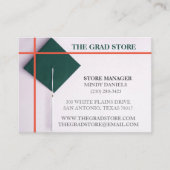 Aquamarine grüne und orangefarbene Graduierungskap Visitenkarte (Vorderseite)