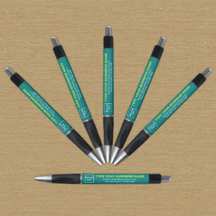 Aquamarine grüne Unternehmensmarke auf Pen Kugelschreiber