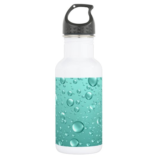 Aquamarine grüne Wassertropfen Edelstahlflasche (Vorderseite)