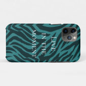 Aquamarine grüne Zebra-Tierausdruck Case-Mate iPhone Hülle (Rückseite (Horizontal))