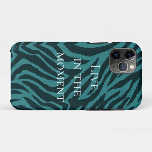 Aquamarine grüne Zebra-Tierausdruck Case-Mate iPhone Hülle (Rückseite (Horizontal))