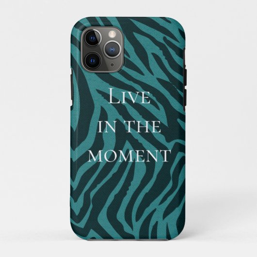 Aquamarine grüne Zebra-Tierausdruck Case-Mate iPhone Hülle (Rückseite)