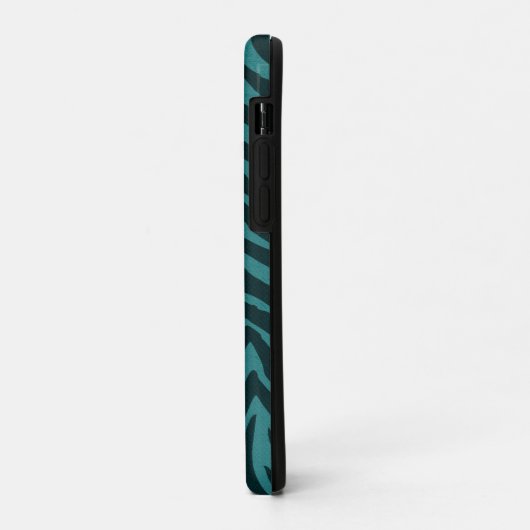 Aquamarine grüne Zebra-Tierausdruck Case-Mate iPhone Hülle (Hinten/Links)