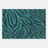 Aquamarine grüne Zebra-Tierausdruck Geschenkpapier Set (Vorderseite)