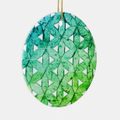 Aquamarine grünes Mosaik | Blume des Lebens Keramik Ornament (Rechts)