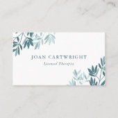 Aquamarine Grünflächen-Blätter - Therapeut Visitenkarte (Vorderseite)