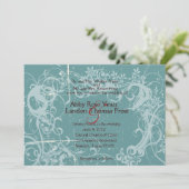 Aquamarine Grunge Hochzeitsreise Einladung (Stehend Vorderseite)