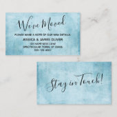 Aquamarine Grunge "We ve Moved" Umschließkarte Begleitkarte (Vorne/Hinten)