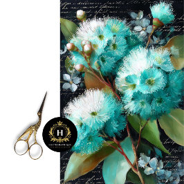 Aquamarine Gumnut-Decoupage Seidenpapier