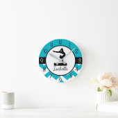 Aquamarine Gymnastik-Uhr Runde Wanduhr (Zuhause)