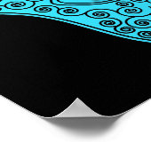 Aquamarine Hamsa-Hand von Miriam-Hand von Fatima.p Poster (Ecke)