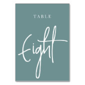Aquamarine Hand-Skripttisch Acht Tischnummer (Rückseite)