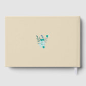 Aquamarine handgezogene Blume, Hochzeit Gästebuch (Rückseite)