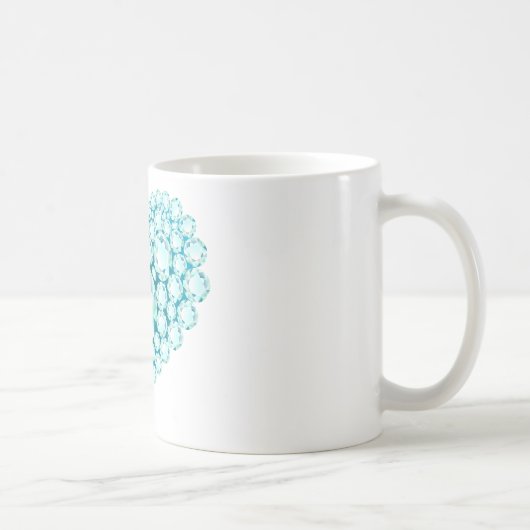 Aquamarine Heart Gems Kaffeetasse (Rechts)
