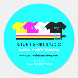 Aquamarine, helle Shirts Pinsel Runder Aufkleber