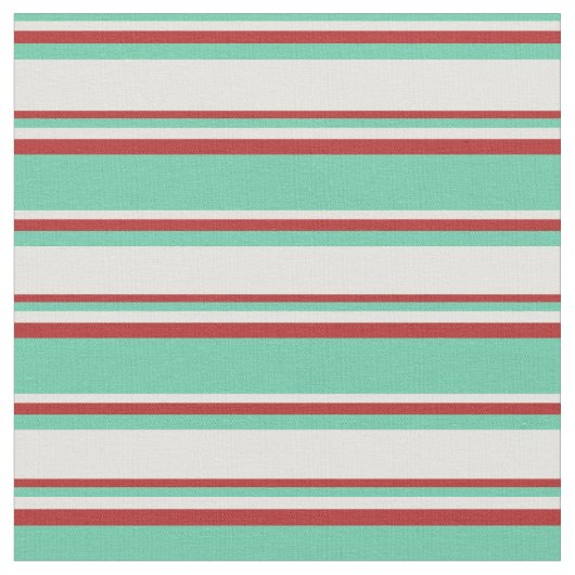 Aquamarine, hellgelbe und rot gefärbte Linien Stoff (Nahaufnahme)