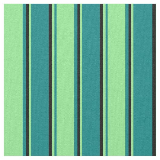 Aquamarine, hellgrüne und schwarze Streifen Stoff (Nahaufnahme)