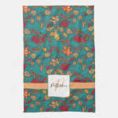 Aquamarine Herbstblätter Geschirrtuch (Vertikal)