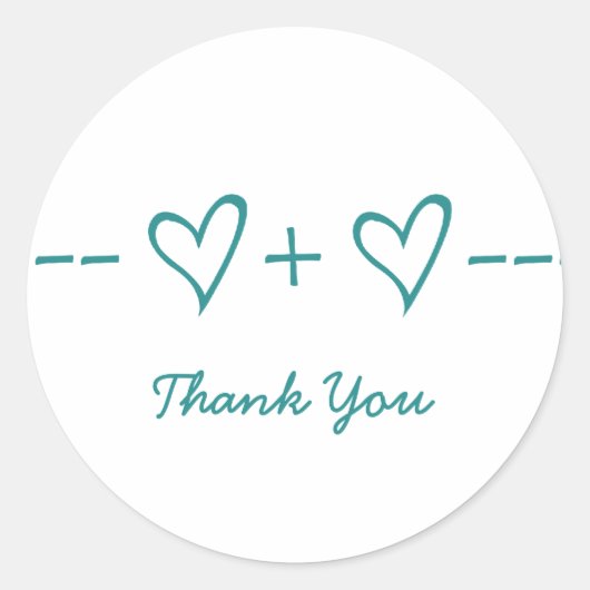 Aquamarine Herzäquation Danke Stickers (Vorderseite)