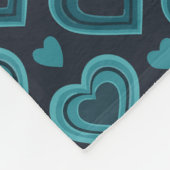Aquamarine Herzen Fleecedecke (Ecke)