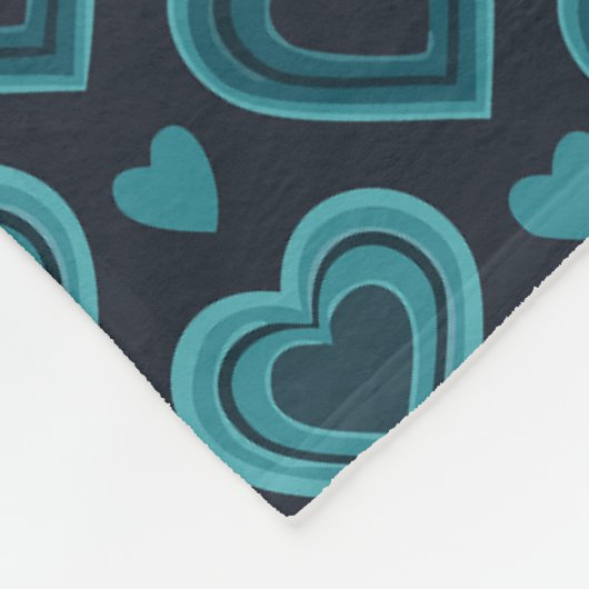 Aquamarine Herzen Fleecedecke (Ecke)