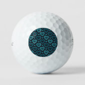 Aquamarine Herzen Golfball (Vorderseite)
