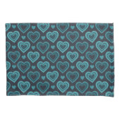 Aquamarine Herzen Kissenbezug (Vorderseite-Links)