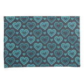 Aquamarine Herzen Kissenbezug (Vorderseite-Rechts)