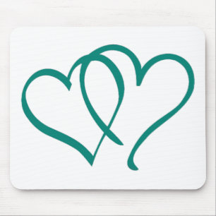 Aquamarine Herzen Mousepad