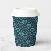 Aquamarine Herzen Pappbecher (Links)