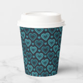 Aquamarine Herzen Pappbecher (Vorderseite)