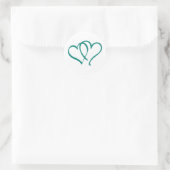 Aquamarine Herzen Runder Aufkleber (Tasche)