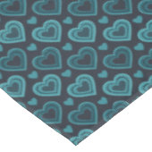 Aquamarine Herzen Tischdecke (Schrägansicht)