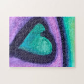 Aquamarine Herzerstreichen Puzzle (Horizontal)