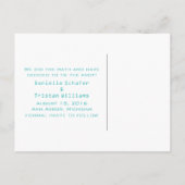 Aquamarine Herzmathematik Save the Date Postkarte (Rückseite)