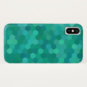 Aquamarine Hexagons Case-Mate iPhone Hülle (Rückseite (Horizontal))