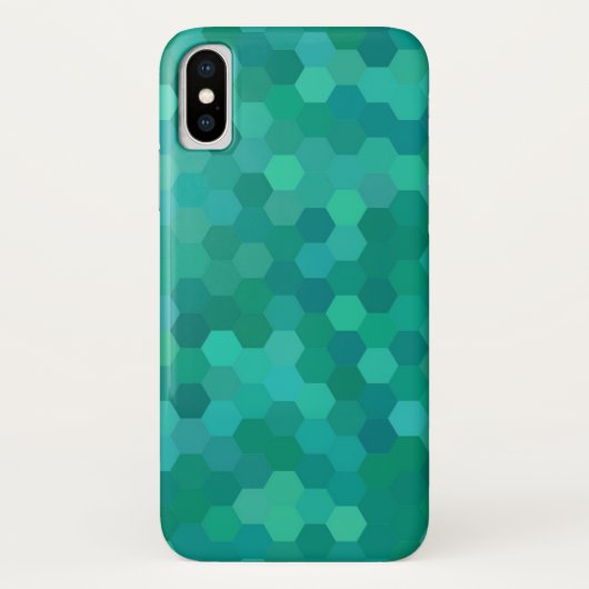 Aquamarine Hexagons Case-Mate iPhone Hülle (Rückseite)